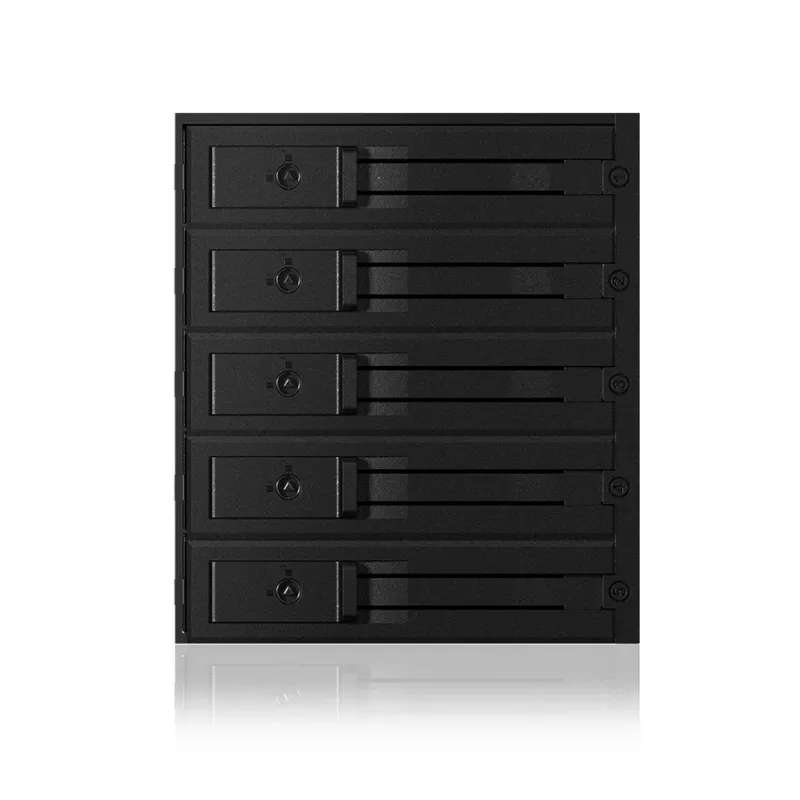 ICY BOX - IB-565SSK - Backplane, 5x SATA 3,5 HDD für 3x 5,25 Schacht, Hot Swap, trägerlos - black