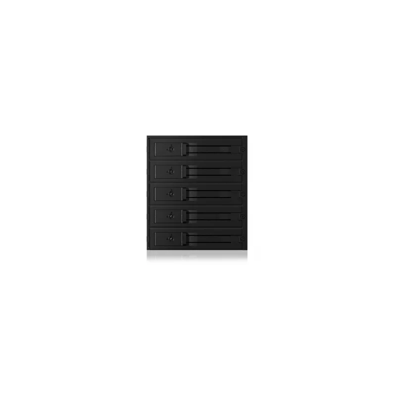 ICY BOX - IB-565SSK - Backplane, 5x SATA 3,5 HDD für 3x 5,25 Schacht, Hot Swap, trägerlos - black