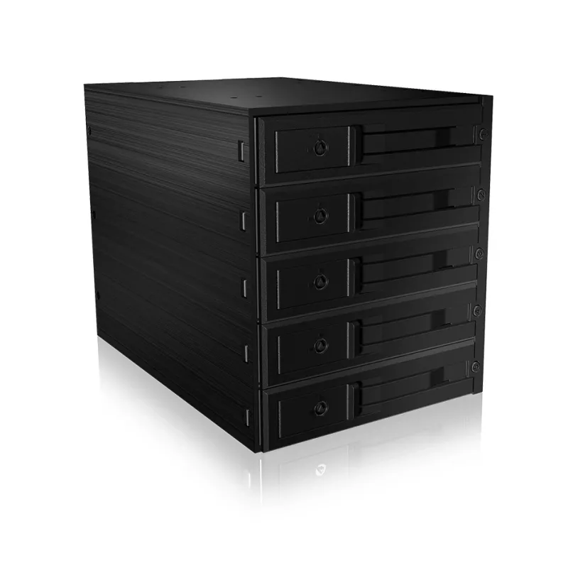 ICY BOX - IB-565SSK - Backplane, 5x SATA 3,5 HDD für 3x 5,25 Schacht, Hot Swap, trägerlos - black
