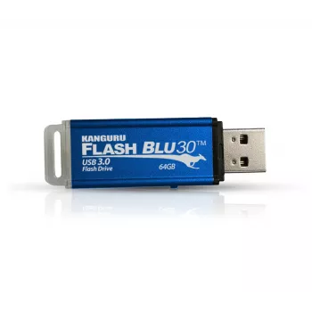 Kanguru FlashBlu30 SuperSpeed USB3.0 16GB | Drošs zibatmiņas disks | Fizisks rakstīšanas aizsardzības slēdzis | Saderīgs ar Windows Ready Boost