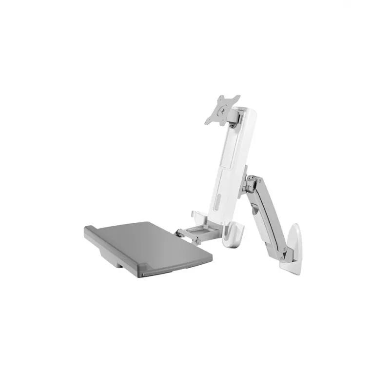 ICY BOX IB-MS600-W mobilais monitora un tastatūras statīvs 61 cm (24 inch) pelēks, sudrabs, balts