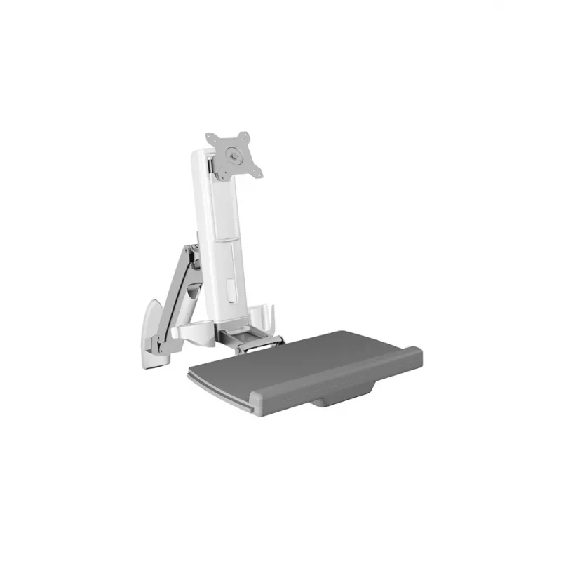 ICY BOX IB-MS600-W mobilais monitora un tastatūras statīvs 61 cm (24 inch) pelēks, sudrabs, balts
