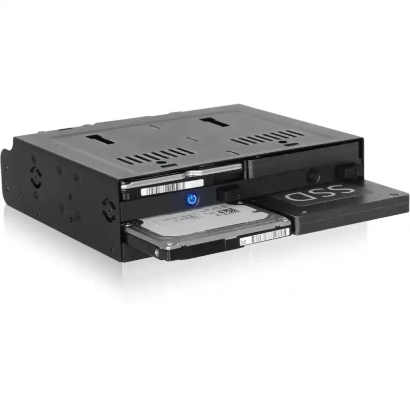 Icy Dock flexiDOCK MB014SP-B R1 maināms disku ietvars 4x 2,5" SATA/SAS SSD/HDD, 5,25" šahtai, melns