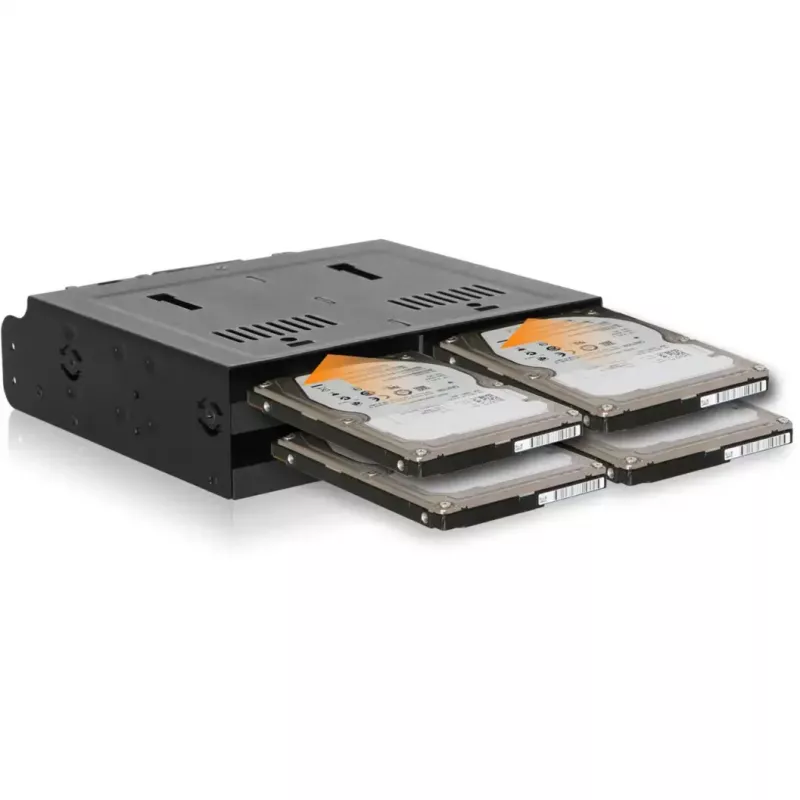Icy Dock flexiDOCK MB014SP-B R1 maināms disku ietvars 4x 2,5" SATA/SAS SSD/HDD, 5,25" šahtai, melns