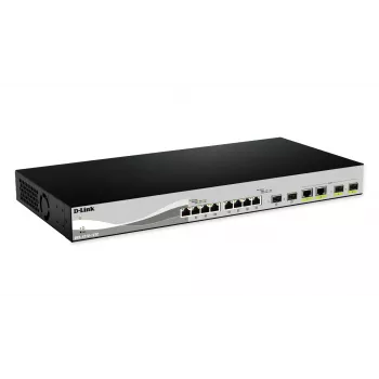 D-Link DXS-1210-12SC/E tīkla slēdzis, pārvaldāms L2, 10G Ethernet (100/1000/10000), 1U, melns, sudrabs