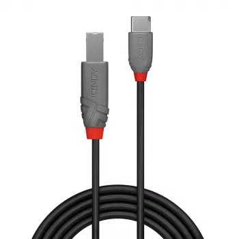 Lindy 3m USB 2.0 Type C uz B kabelis, Anthra Line