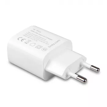 Lādētājs iekštelpām Lindy 73413 — universāls AC 100–240V, izeja 12V 3A, USB-A + USB-C, balts