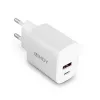Lādētājs iekštelpām Lindy 73413 — universāls AC 100–240V, izeja 12V 3A, USB-A + USB-C, balts