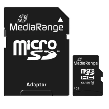 Atmiņas karte MediaRange 4GB MicroSDHC Class 10 MR956