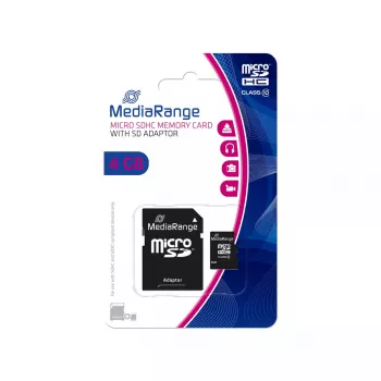 Atmiņas karte MediaRange 4GB MicroSDHC Class 10 MR956