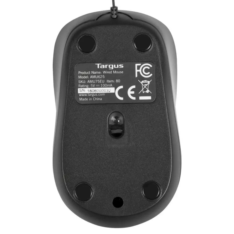 Targus AMU75EU peles ceļojumu Ambidextrous USB Type-A Blue Trace 1000 DPI