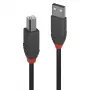 Lindy 0.5m USB 2.0 A uz B kabelis, Anthra Line