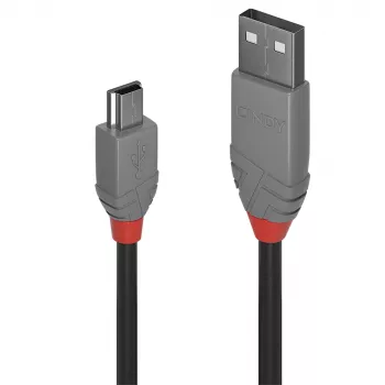 Lindy 2 m USB 2.0 A tipa uz Mini-B kabelis, Anthra Line