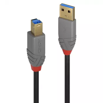 Lindy 5m USB 3.2 Type A uz B kabelis, 5Gbps, Anthra Line