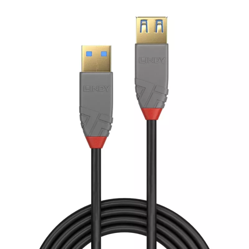 Lindy 1m USB 3.2 Type A pagarinātājkabelis, 5Gbps, Anthra Line