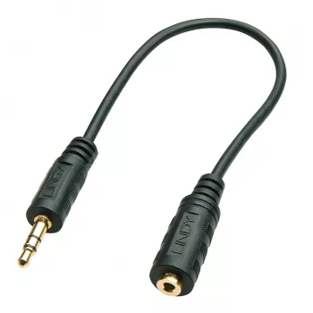 3.5mm vīrišķais uz 2.5mm sievišķo audio adapteris 20cm melns