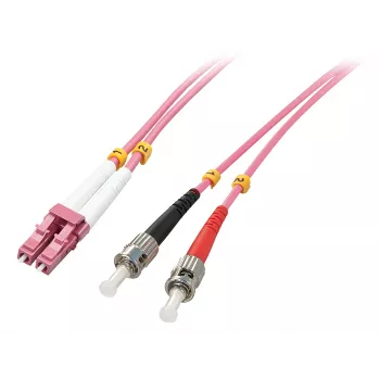 Lindy 46350 optiskās šķiedras kabelis 1 m LC ST rozā