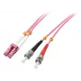 Lindy 46350 optiskās šķiedras kabelis 1 m LC ST rozā
