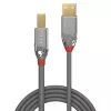 Lindy 0.5m USB 2.0 A uz B kabelis, Cromo Line