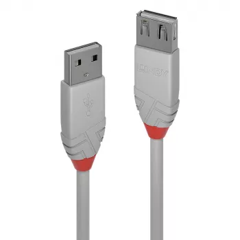Lindy 0.2m USB 2.0 Type A pagarinātājkabelis, Anthra Line, pelēks
