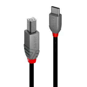 USB 2.0 Type C uz B kabelis Lindy 36940 0.5m Anthra Line