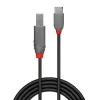 USB 2.0 Type C uz B kabelis Lindy 36940 0.5m Anthra Line