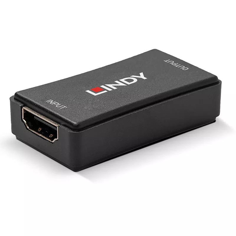 Lindy 50m HDMI 4K30 Repeater, HDCP 2.2, AV uztvērējs, Vadu, Melns