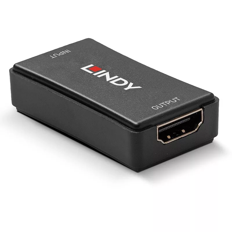 Lindy 50m HDMI 4K30 Repeater, HDCP 2.2, AV uztvērējs, Vadu, Melns