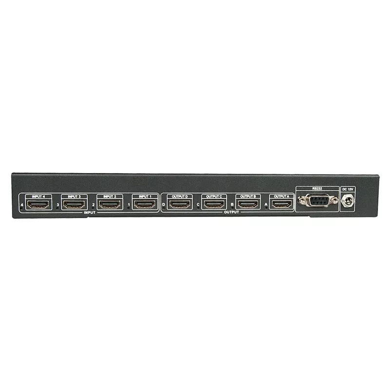 Lindy 4x4 HDMI 4K60 Matrica, HDMI, 4x HDMI, Metāls, 1080p, 2160p, DTS-HD, Dolby TrueHD, 12 V