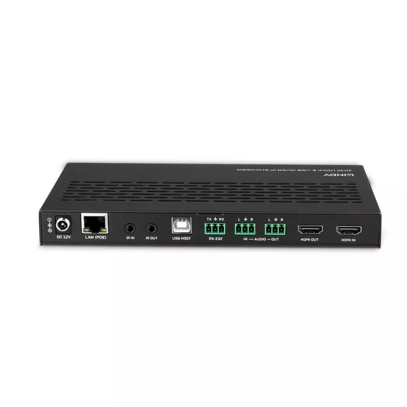 Lindy 38396 4K30 HDMI un USB pa IP kodētājs, Multicast un Videowall, HDMI 2.0, HDCP 2.2, PoE, 100 m