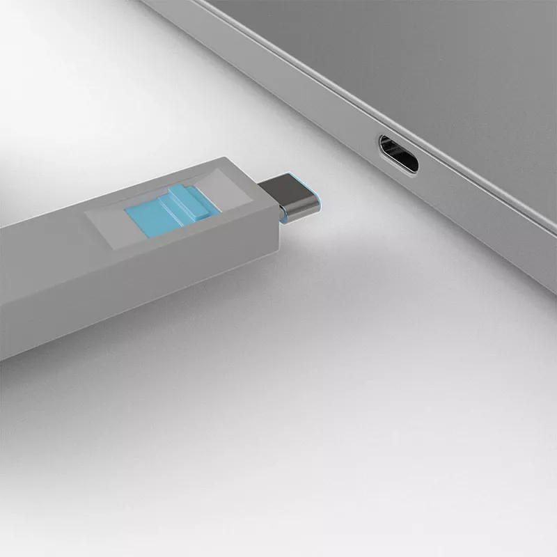 Lindy USB Type-C porta bloķētājs ar atslēgu 4 gab. zils