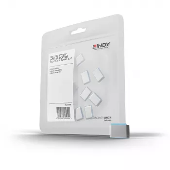 Lindy USB Type C portu bloķētāji bez atslēgas, 10 iepakojumā, zils