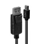 Lindy 41647 Mini DisplayPort–DisplayPort vads, spraudnis/spraudnis, DP 1.2, 4K 4096x2160, ar fiksatoru, 3 m, melns