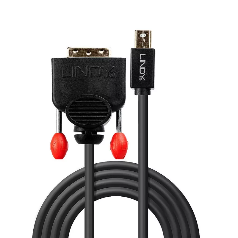 Lindy 2m Mini DisplayPort uz DVI kabelis, melns
