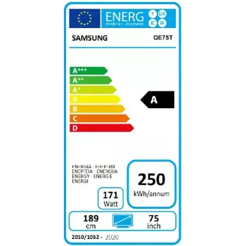 Samsung QE75T profesionālais displejs 190,5 cm (75 collas) LCD 300 cd/m² 4K Ultra HD melns Tizen 4.0