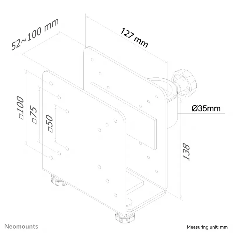Neomounts THINCLIENT-10 Mini PC turētājs - līdz 10 kg - universāls