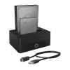 ICY BOX 2-vietu dokstacija un klonēšanas stacija 2.5 vai 3.5 collu SATA diskdziņiem ar USB 3.0 pieslēgumu