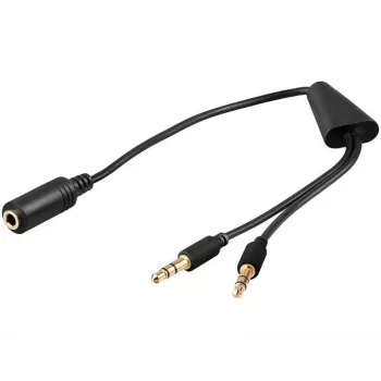 Audio kabelis Microconnect AUDAL 0.4m 2x3.5mm vīrietis uz 3.5mm sieviete Melns