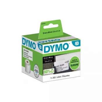 DYMO Autentiskās LabelWriter vārda/identifikācijas kartītes | 51 mm x 89 mm | bez līmes | 300 gab. ruļļos | LabelWriter etiķešu printeriem | Ražots Eiropā