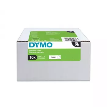 DYMO Autentiskas D1 etiķetes | 9mm x 7m ruļļi | Melns drukāts uz balta | Pašlīmējošas etiķetes LabelManager printeriem | 10 iepakojumā