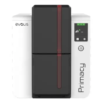 Plastikāršu printeris Evolis Primacy 2 — sublimācijas/sveķu termopārnese, 300 x 1200 DPI, 100 karšu padeve, Fast Ethernet