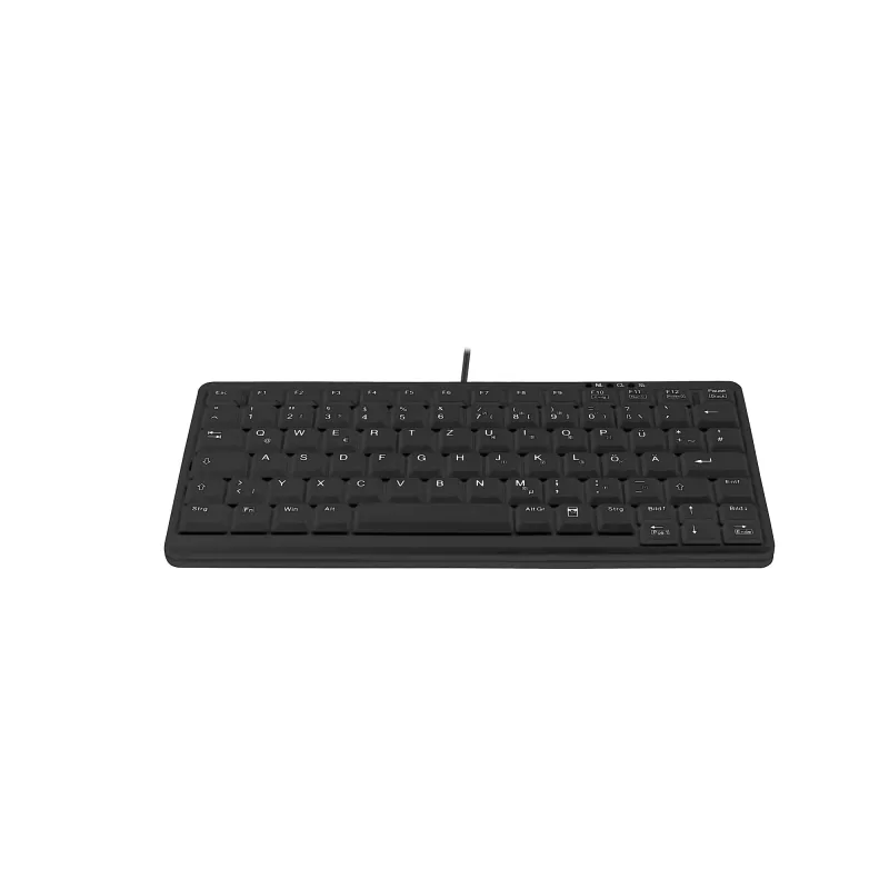 Cherry Active Key AK-4100-U-B/GE kompakta USB tastatūra ar vācu izkārtojumu, melnā krāsā