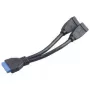USB kabelis 2 x USB A Akasa AK-CBUB09-15BK Melns
