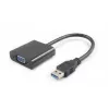 Microconnect USB3.0VGA USB grafikas adapteris 1920 x 1080 pikseļi Melns