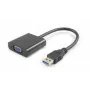 Microconnect USB3.0VGA USB grafikas adapteris 1920 x 1080 pikseļi Melns
