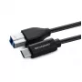 USB kabelis MicroConnect USB3.1CB2 1.8m USB C uz USB B 5 Gbit/s Melns