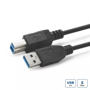 Microconnect USB3.0AB5B USB kabelis 5 m USB A – USB B, USB 3.2 Gen 1 (5 Gbit/s), melns