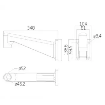 Ernitec 0070-10108 kameras stiprinājums, balts