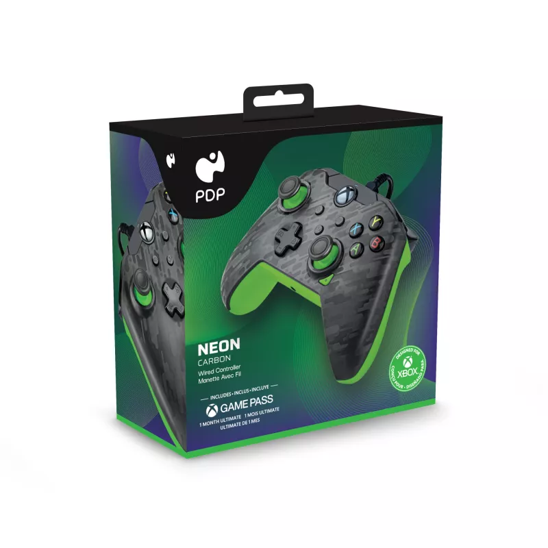 PDP vadu kontrolieris Neon Carbon Xbox un Windows 10/11