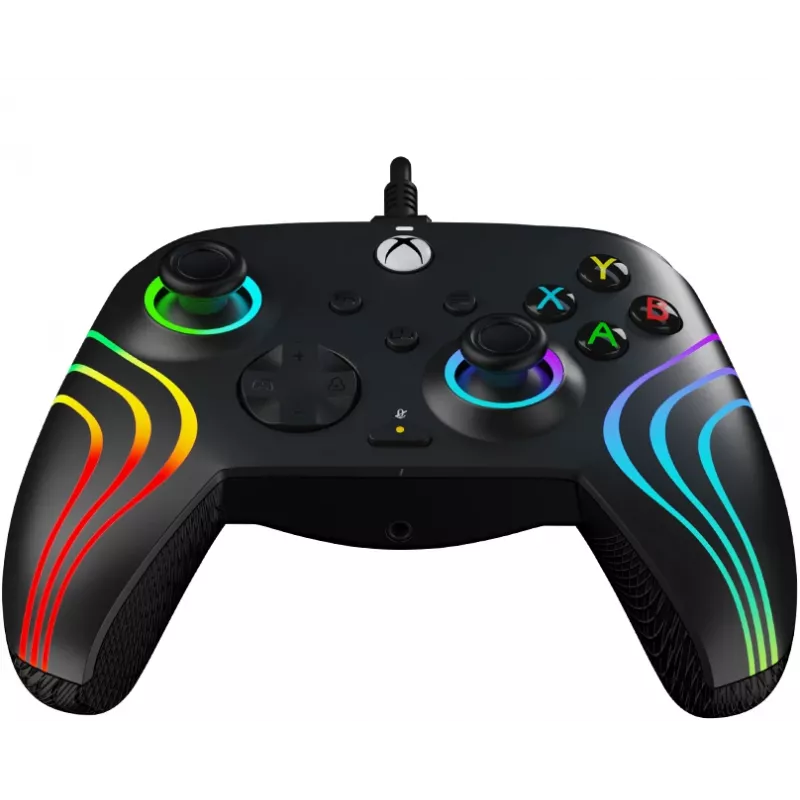 Spēļu kontrolieris PDP Afterglow Wave Black – vadu USB Type‑C kontrolieris PC, Xbox One, Xbox Series S/X, 2.43 m kabelis